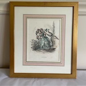 JJ. GRANDVILLE Lithograph "Aubepine". Signed.